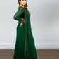 Bottle Green Pure Gorget One-Piece Gown | Cut Dana & Pearl Embroidery | Sizes M–XL - Bebo N Lolo
