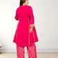Pure Crape A-Line Cord Set with Brocket Palazzo | Jari, Sirozki & Cut Dana Work | Mustard & Hot Pink | Sizes L–XXL - Bebo N Lolo