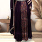 Wine Chinnon Anarkali with Pant & Four-Side Bordered Dupatta | Sequin & Dabka Work | Sizes M–XL - Bebo N Lolo