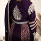 Wine Chinnon Anarkali with Pant & Four-Side Bordered Dupatta | Sequin & Dabka Work | Sizes M–XL - Bebo N Lolo