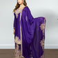 Purple Chinon Suit with Sharara & Dupatta | Jari & Handwork Embroidery | Sizes XL–XXL - Bebo N Lolo