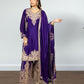 Purple Chinon Suit with Sharara & Dupatta | Jari & Handwork Embroidery | Sizes XL–XXL - Bebo N Lolo