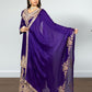 Purple Chinon Suit with Sharara & Dupatta | Jari & Handwork Embroidery | Sizes XL–XXL - Bebo N Lolo