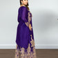 Purple Chinon Suit with Sharara & Dupatta | Jari & Handwork Embroidery | Sizes XL–XXL - Bebo N Lolo