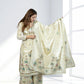 Off White Shimmer Tissue Garara Suit with Long Shirt & Heavy Dupatta | Gotta Patti Work | S–L Sizes - Bebo N Lolo
