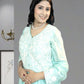 Mint Green Pure Shinon Short Anarkali with Sharara | Thread, Sequin & Hand Work | Sizes L–XXL - Bebo N Lolo