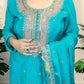 Chinnon Chiffon Sharara Suit with Jari & Sequin Work | Heavy Embroidery | Black & Rama Green | Sizes L–XXLtta | L–XL Sizes - Bebo N Lolo
