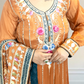 Rust Chinon Anarkali with Phulkari Dupatta | Gota & Mirror Work Embroidery | Sizes S–XL - Bebo N Lolo