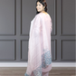 Baby Pink Slub Cotton Suit with Plazo | Embroidery, Cut Work & Pearl Detailing | Sizes M–XXL - Bebo N Lolo