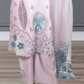 Baby Pink Slub Cotton Suit with Plazo | Embroidery, Cut Work & Pearl Detailing | Sizes M–XXL - Bebo N Lolo
