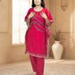Pink Cotton Kaftan Set | Cutdana Handwork Kaftan with Pant | Festive & Daily Wear