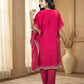 Pink Cotton Kaftan Set | Cutdana Handwork Kaftan with Pant | Festive & Daily Wear