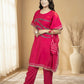 Pink Cotton Kaftan Set | Cutdana Handwork Kaftan with Pant | Festive & Daily Wear
